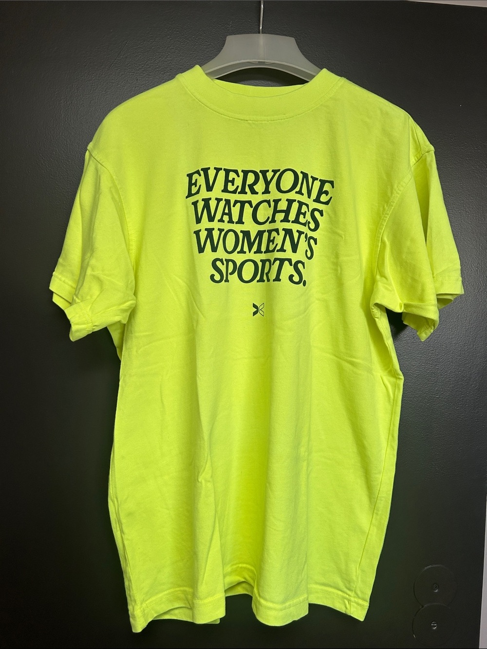 TOGETHXR Neon Yellow Graphic "Everyone Watches Women's Sports"